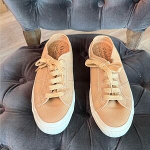 Superga Beige Canvas Slip-on Sneakers